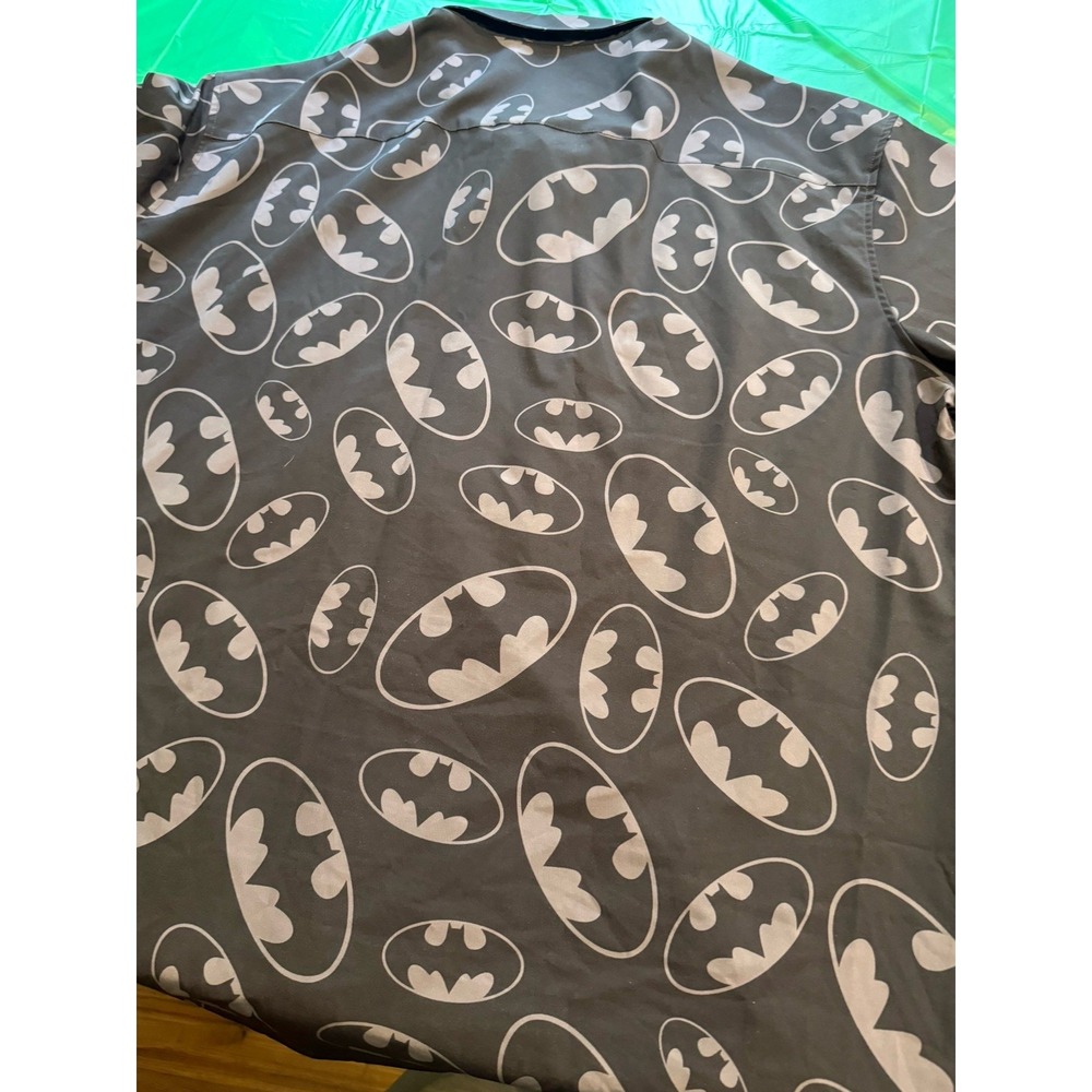 Warrior Camo Bat Camo Button Up Shirt Mens Size 3XL Short Sleeve Batman Stretch - Picture 6 of 7